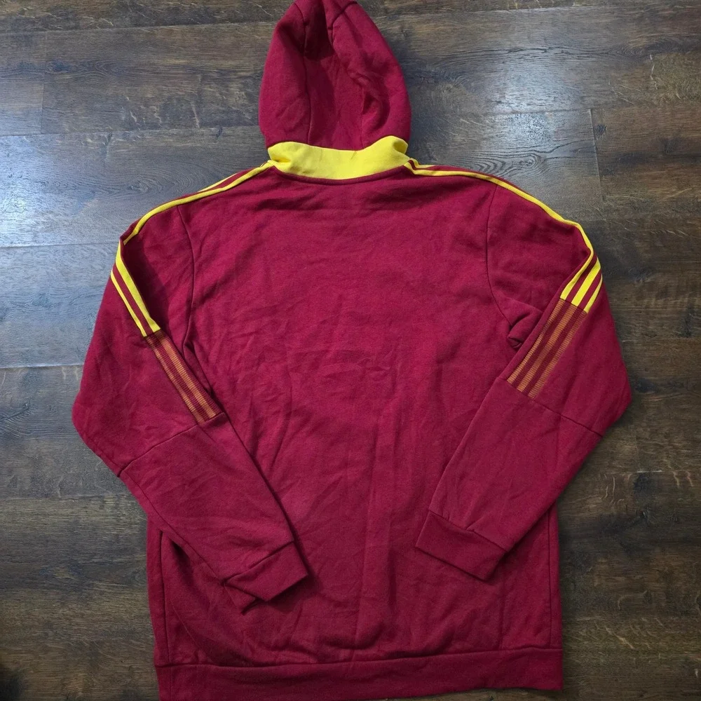 Adidas Real Salt Lake Soccer Hoodie Mens XL Red Yellow RSL MLS Pullover Fleece